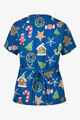 Santa's-Cookies-Mock-Wrap-Royal-Blue-Christmas-Scrub-Top-back.jpg