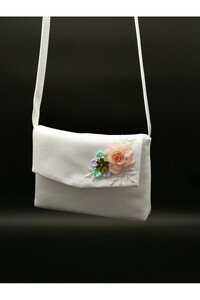 First communion handbag adorned with flowers