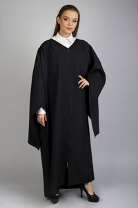 Wide Bell Sleeves Master Gown black zip