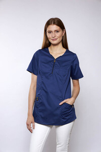  Ladies’ top medical zip neckline Navy EMMA
