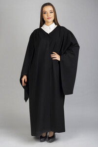 Wide Bell Sleeves Master Gown black fastening