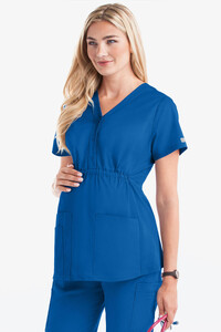 Butter Soft Stretch Side Panels  Maternity Scrub Top Royal Blue