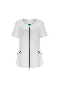 Ladies top medical uniform white-green Lisa