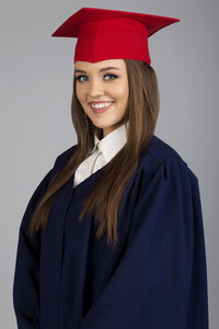 Graduation matt cap red