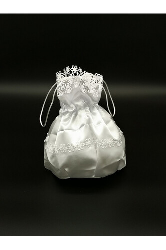 Satin bag with flowers