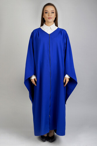 Wide Bell Sleeves Master Gown royal blue zip