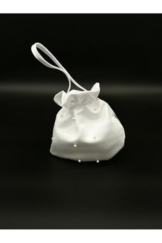 Satin bag with pearls