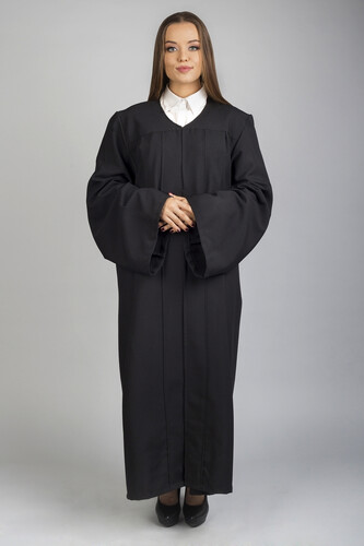 Narrow Sleeves Master Gown black long