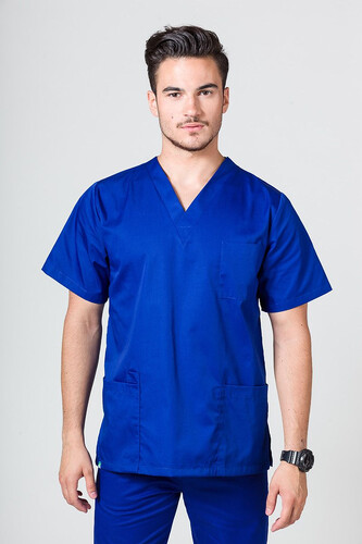 Men's 3-Pocket V-Neck Scrub Tops  Sunrise Blue