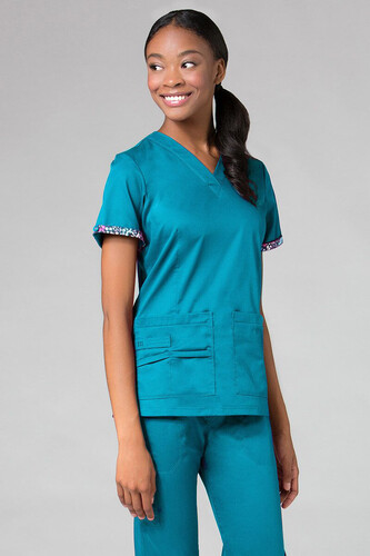  V-Neck Top Maevn Teal Blue