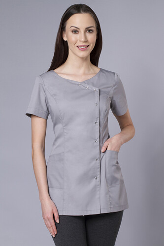 Uniform top button grey