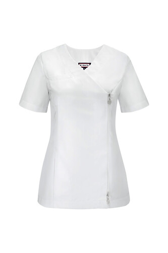 Ladies' medical zip top INES white