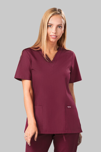 Medical Scrub Top Ladie's Club Wine